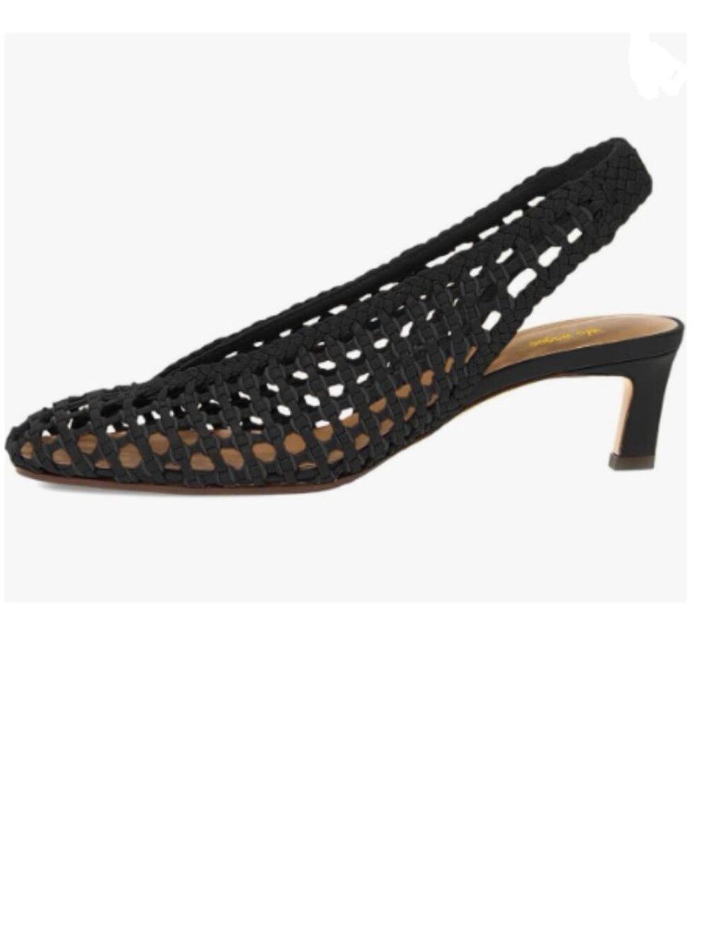 Wo Wagas Black Women's Slingback Square Toe Pump Slip On Kitten Heels Sandals